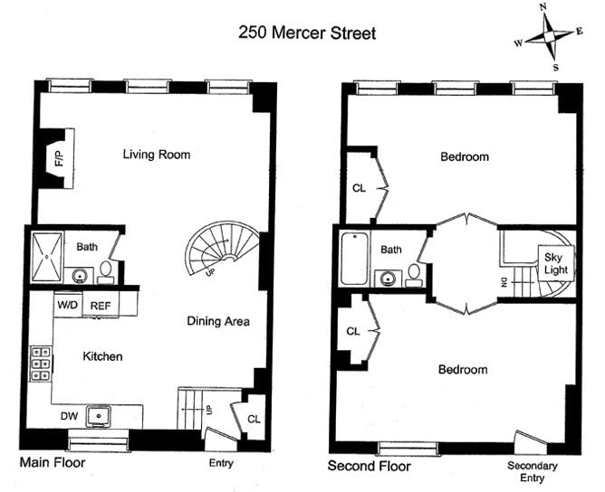 Jessica Chastain's 250 Mercer apartment floor plan
