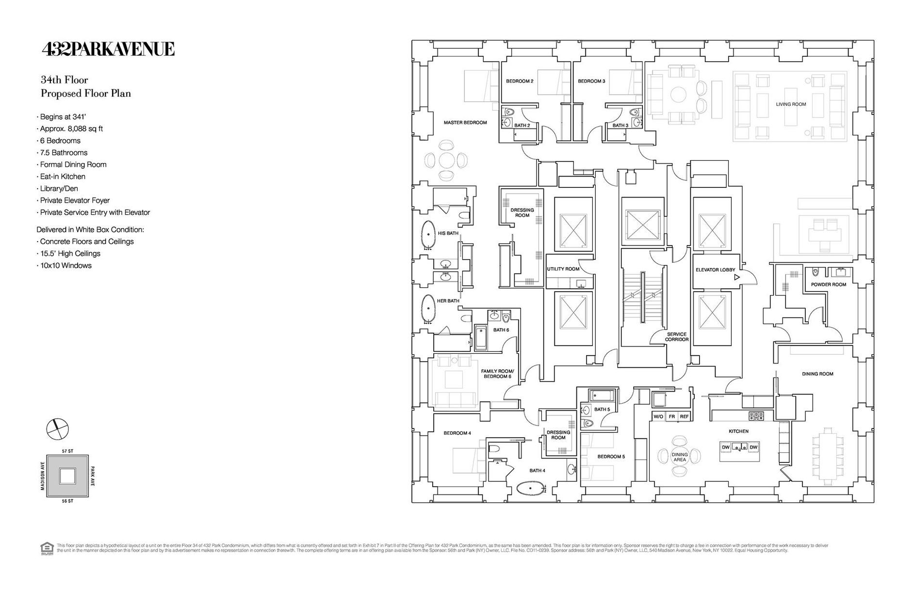 432 Park Avenue Studio Floor Plan Floor Roma